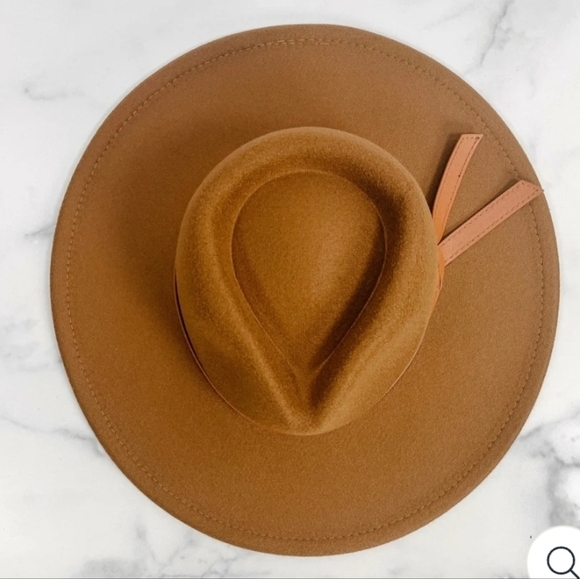 Stylish Orange Wide-Brim Hat One Zise - Picture 3 of 6